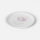 Bunny Dreams Lila Baby Dusche Pappteller (Schrägansicht)