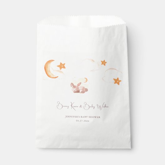 Bunny Dreams Neutral Baby Dusche Geschenktütchen (Vorderseite)