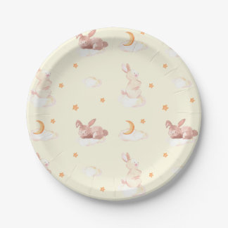 Bunny Dreams Neutral Baby Dusche Pappteller