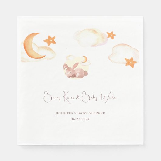 Bunny Dreams Neutral Baby Dusche Serviette (Vorderseite)