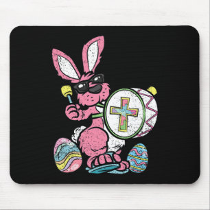 Bunny Drummer Ostereier Jagen Frühlingshasen Jes Mousepad