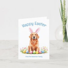 Bunny Ear Golden Retriever Dog Funny Oster Feiertagskarte