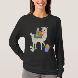 Bunny Eared Sloth Riding Llama Funny T-Shirt