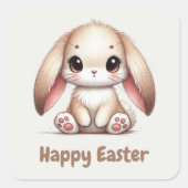 Bunny Eared Wonder Quadratischer Aufkleber (Vorderseite)