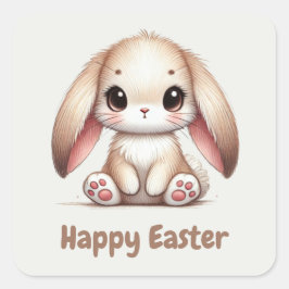 Bunny Eared Wonder Quadratischer Aufkleber