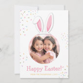 Bunny Ears And Colorful Sprinkles Easter Photo Karte (Vorderseite)