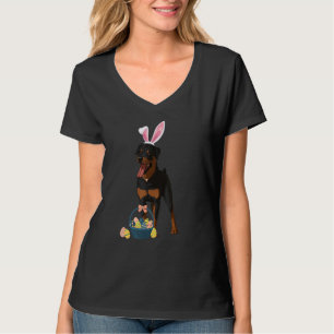 Bunny Ears Rottweiler Hund Niedlich Doge Rabbit T-Shirt