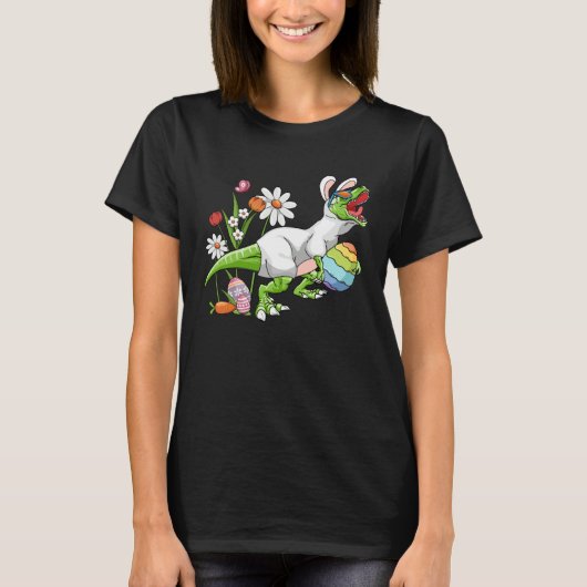 Bunny Easter Basket Stuffers Easter Dinosaur  Boys T-Shirt (Vorderseite)