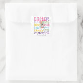 Bunny Easter Card , Personalized Easter funnyBunny Quadratischer Aufkleber (Tasche)
