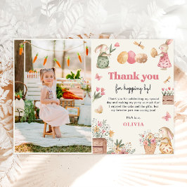 Bunny Easter Egg Girl Geburtstagsparty Foto Dankeskarte