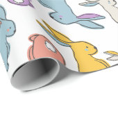 Bunny Easter Pastel Hand-drawn Wrapping Paper Geschenkpapier (Rolleneckpunkt)