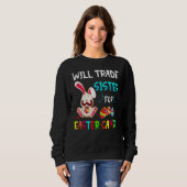 Bunny Eat Chocolate Eggs wird Handelsregister für Sweatshirt (Vorne ganz)