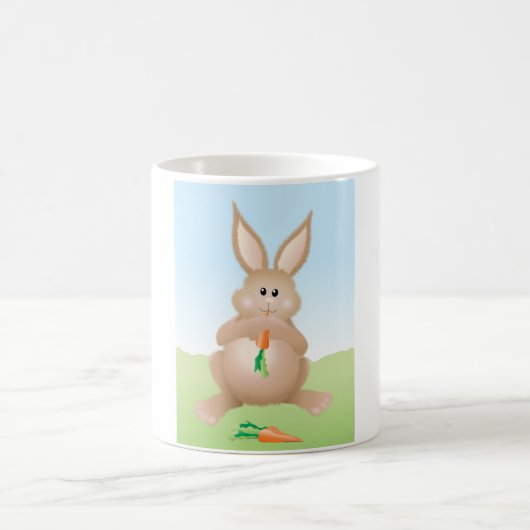 Bunny Eating Carrot Adorable Rabbit Kaffeetasse (Mittel)