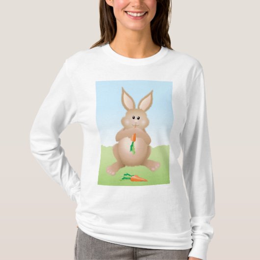 Bunny Eating Carrot Adorable Rabbit T-Shirt (Vorderseite)