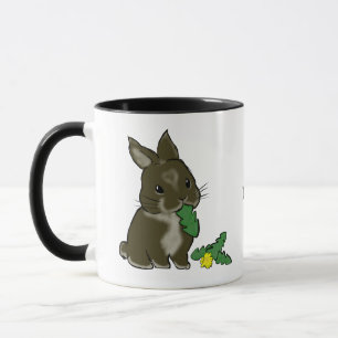 Bunny eating dandelion tasse