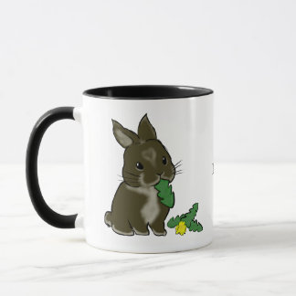 Bunny eating dandelion  tasse