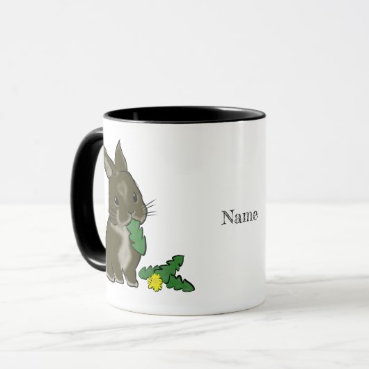 Bunny eating dandelion  tasse (Vorderseite Links)