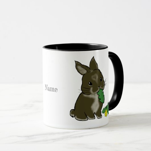 Bunny eating dandelion tasse (VorderseiteRechts)