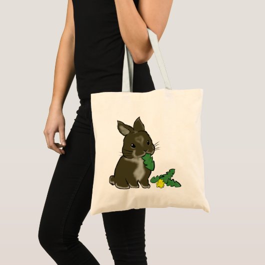 Bunny eating dandelion tragetasche (Vorderseite (Produkt))