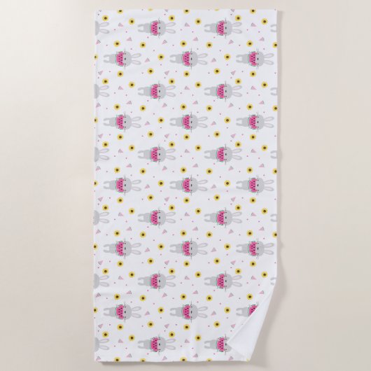 Bunny Eating Watermelon Strandtuch (Vorderseite)