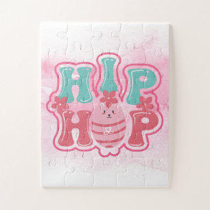 Bunny Egg Hunt Hip Hop Happy Oaster Wasserfarbe Puzzle