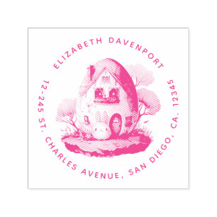 Bunny & Egg Shaped House Kawaii Adresse Permastempel