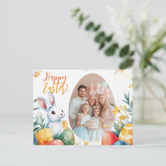 🐇 Bunny & Egg-stravaganza Feiertagspostkarte (Stehend Vorderseite)