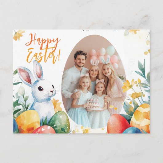 🐇 Bunny & Egg-stravaganza Feiertagspostkarte (Vorderseite)