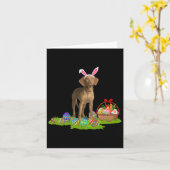 Bunny Eggs Basket Ostern Vizsla Hund Happy Oaster Karte (Gelbe Blume)