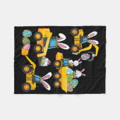 Bunny Eggs Construction Exavator Ostertagen Boys Fleecedecke (Vorderseite (Horizontal))