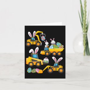 Bunny Eggs Construction Exavator Ostertagen Boys Karte