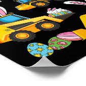 Bunny-Eier-Baubagger-Osterhase-Jungen Poster (Ecke)