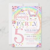 Bunny Einladung Rainbow Bunny laden Sie ein (Vorderseite)