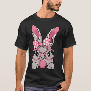 Bunny Face Bow Krawatte Headband Glasses Bubblegum T-Shirt