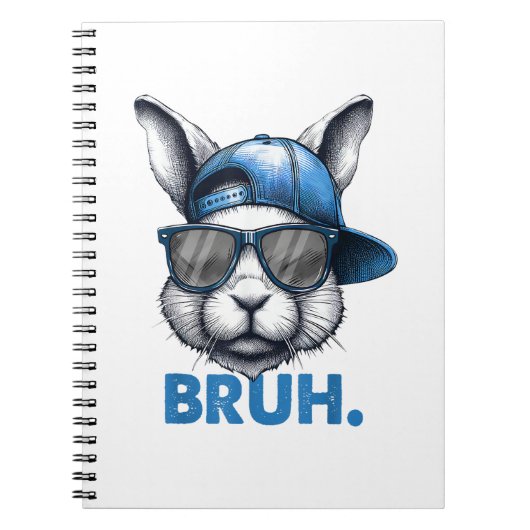 Bunny Face Bruh Meme Funny Sprichwort Bro Gruß Eas Notizblock (Vorderseite)