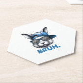 Bunny Face Bruh Meme Funny Sprichwort Bro Gruß Eas Untersetzer (angewinkelt)