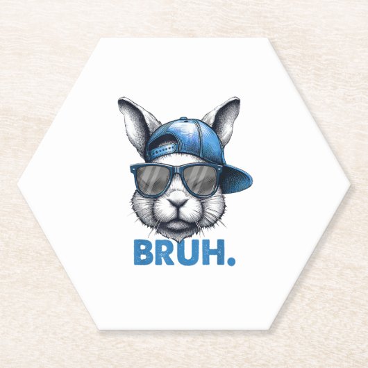 Bunny Face Bruh Meme Funny Sprichwort Bro Gruß Eas Untersetzer (Vorderseite)