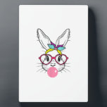 Bunny Face Bubblegum Blowing Glasses Headband Happ Fotoplatte<br><div class="desc">Bunny Face Bubblegum Blowing Glasses Headband Happy Easter T-Shirt</div>