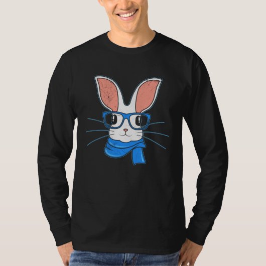 Bunny face Cool Easter Bunny with Glasses Easter 1 T-Shirt (Vorderseite)
