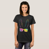 Bunny face Cool Easter Bunny with Glasses Easter   T-Shirt (Vorne ganz)