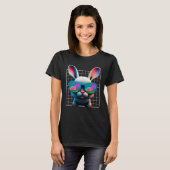 Bunny face Cool Easter Bunny with Glasses Easter   T-Shirt (Vorne ganz)