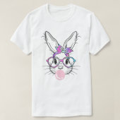 Bunny Face Gefärbte Krawatte Brille Bubble Gum Ost T-Shirt (Design vorne)