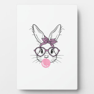 Bunny Face Leopard Brille Bubble Gum Ostertag G Fotoplatte