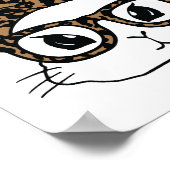 Bunny Face Leopard Brille Osterfest Mädchen Kinder Poster (Ecke)