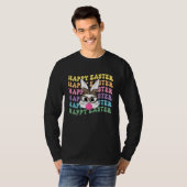 Bunny Face Leopard Glasses Bubble Gum Happy Easter T-Shirt (Vorne ganz)