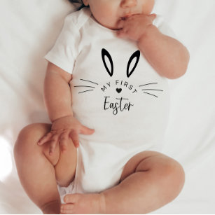 Bunny Face My First Oaster Baby Bodysuit Baby Strampler