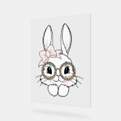 Bunny Face Oaster Animal Print Gläser Spring Acrylschild (Winkel)