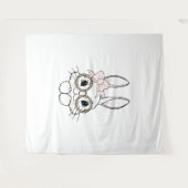 Bunny Face Oaster Animal Print Gläser Spring Wandteppich (Vorderseite (Horizontal))