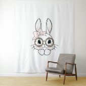 Bunny Face Oaster Animal Print Gläser Spring Wandteppich (Beispiel)