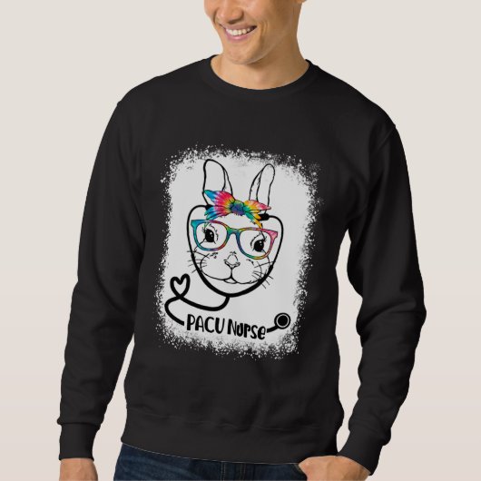 Bunny Face PACU Nurse Glasses Nurse Easter Day Sweatshirt (Vorderseite)